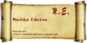 Machka Edvina névjegykártya